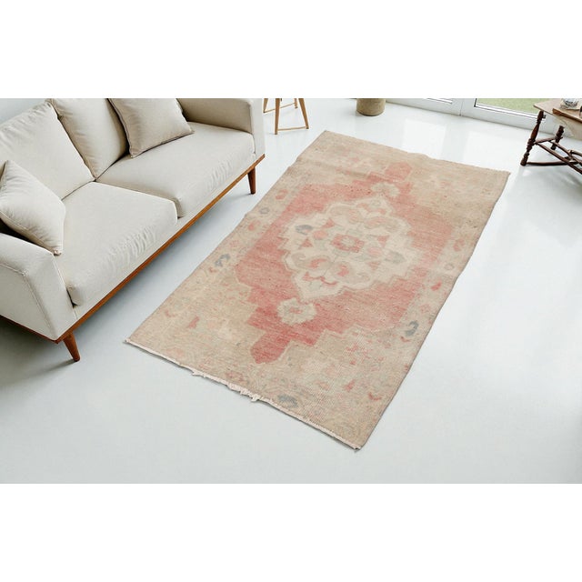 Textile Turkish Antique Vintage Oushak Rug For Sale - Image 7 of 10