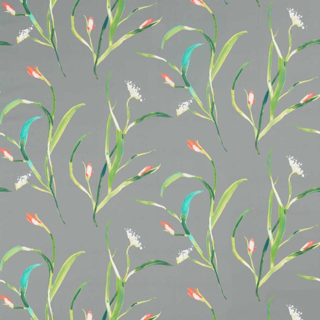 Harlequin Saona Fabric in Kiwi/Charcoal - a Sample For Sale