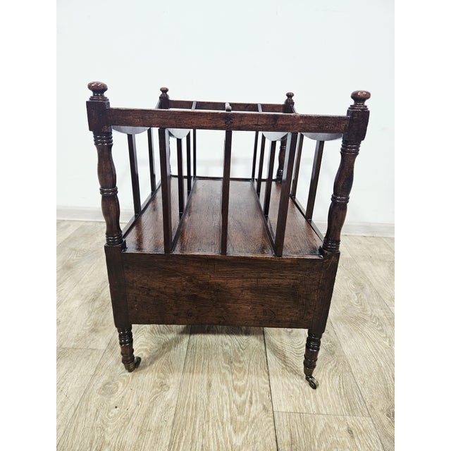 Wood Victorian Newspaper Rack in Oak For Sale - Image 7 of 14