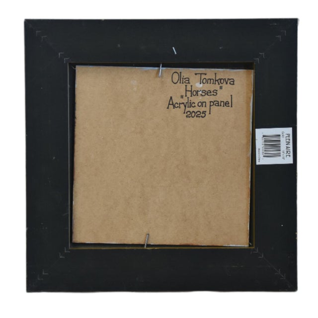 Three Horses Portrait Painting Including the Antiqued Gold Wood Frame For Sale - Image 4 of 5