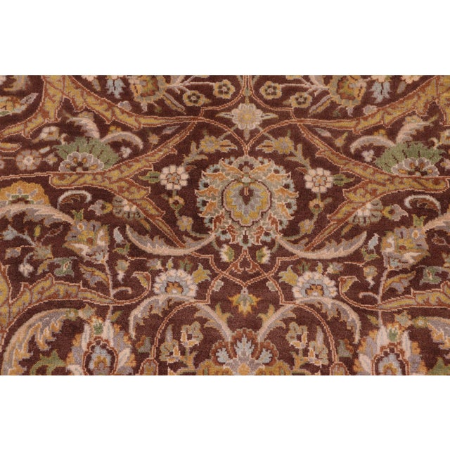 Art Nouveau 1990's Pak-Persian Brown/Tan Wool Rug - 9'1'' X 12'2'' For Sale - Image 4 of 9