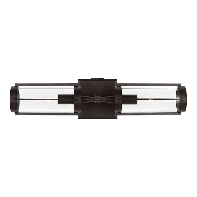 Lauren Ralph Lauren by Visual Comfort Studio Flynn 2-Light Linear Bath Vanity Sconce in Aged Iron For Sale