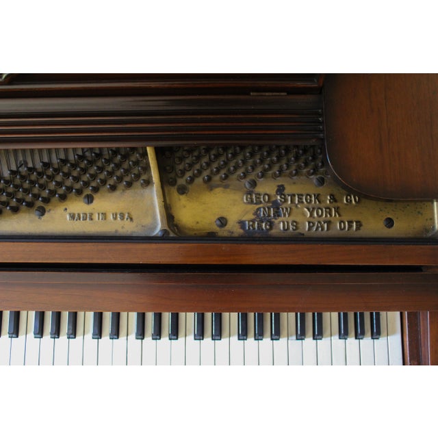 1930s 1930s George Steck Baby Grand Piano -- Petite Size With Inlaid Cabinet For Sale - Image 5 of 7