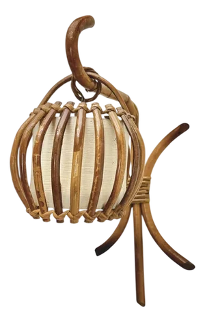 Rattan and Bamboo Wall Light by Louis Sognot, 1960s