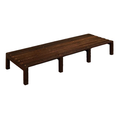 Architectural Slatted Bench in Wengé, Netherlands, 1960s For Sale
