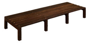 Architectural Slatted Bench in Wengé, Netherlands, 1960s