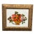 Antique Reverse Painted Foil Still Life Fruit Basket Painting in Antique Gilded Frame For Sale