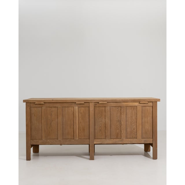Brutalist Oak Buffet With Iron Hardware For Sale In Greensboro - Image 6 of 11