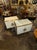 Pair of Murano White Glass and Brass Side Tables For Sale - Image 4 of 7