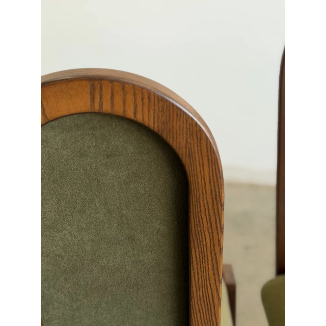 Arched Oak Dining Chairs- Set of 6 For Sale - Image 10 of 14