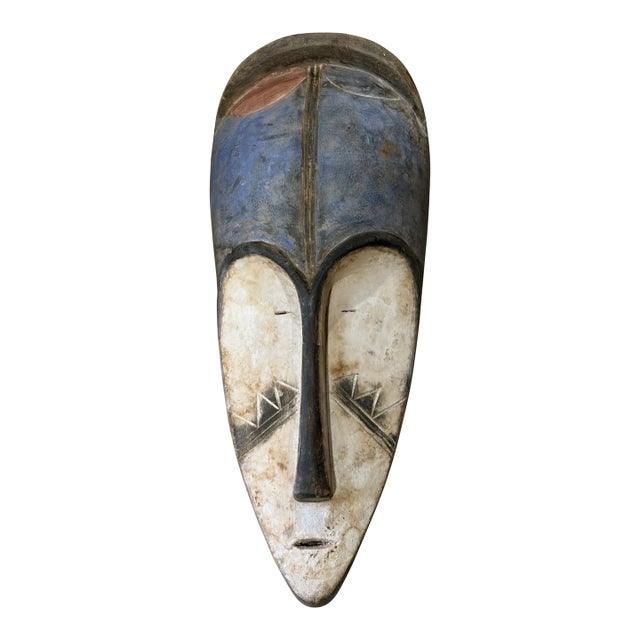 Vintage Large Fang Mask Elongated Face Gabon African Mask 23" H For Sale