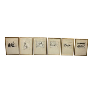 Lionel Pries Architectural Drawings, Set of Six For Sale