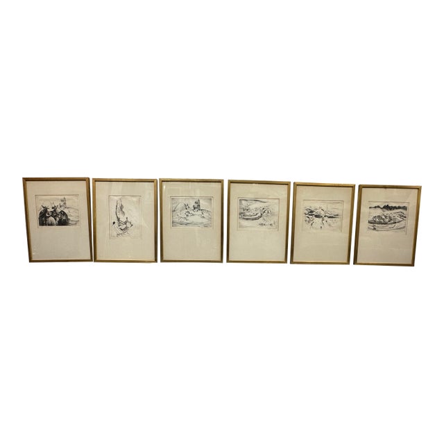 Lionel Pries Architectural Drawings, Set of Six For Sale