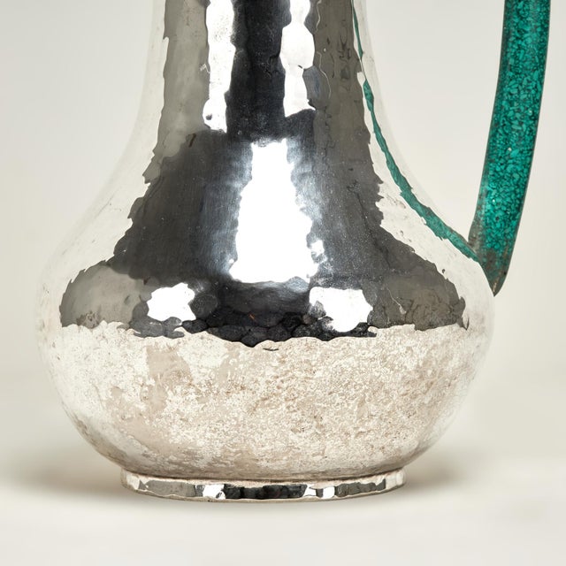 Late 20th Century Large Mid Century Los Castillos Silver on Copper Pitcher With a Parrot Handle For Sale - Image 11 of 12