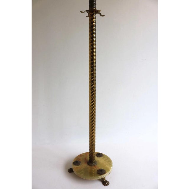 Mid-Century Italian Brass and Onyx Hall Tree Coat Rack with Twisted Column, 1950s For Sale - Image 6 of 13