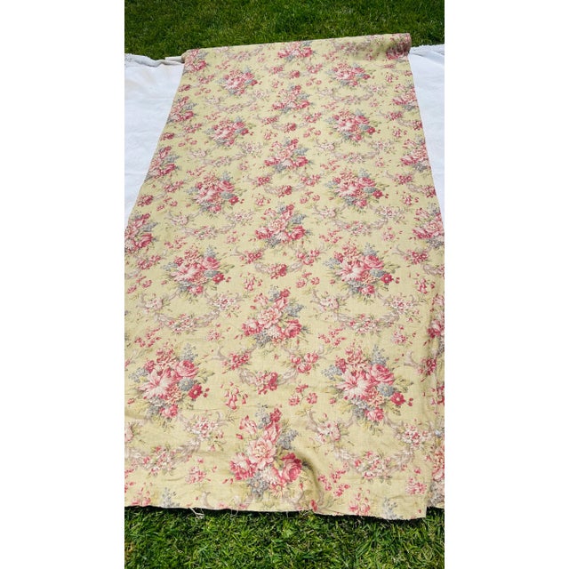Roll of vintage floral linen fabric beautiful coloring 51” wide and 16 yards