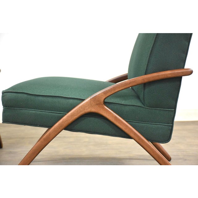 Wood 1960s Green Sculptural Lounge Chairs - A Pair For Sale - Image 7 of 9