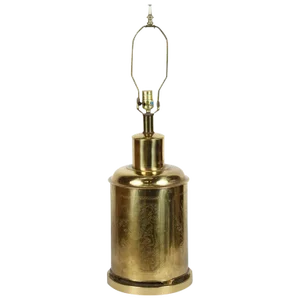 1960s Chinoiserie Tea Canister Brass Table Lamp