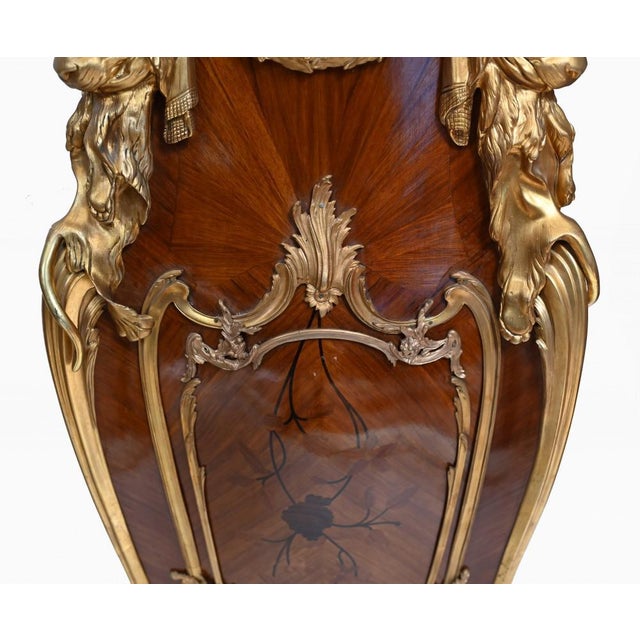 French Pedestal Stands Tables Vernis Martin Plaques, Set of 2 For Sale - Image 10 of 11