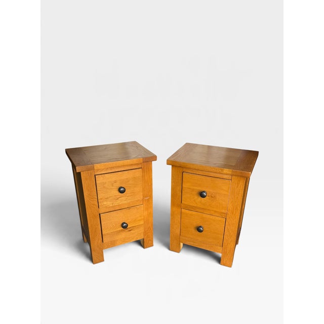 Rustic Wooden Bedside Tables, 2000, Set of 2, in Very Good conditions. Designed from 2000