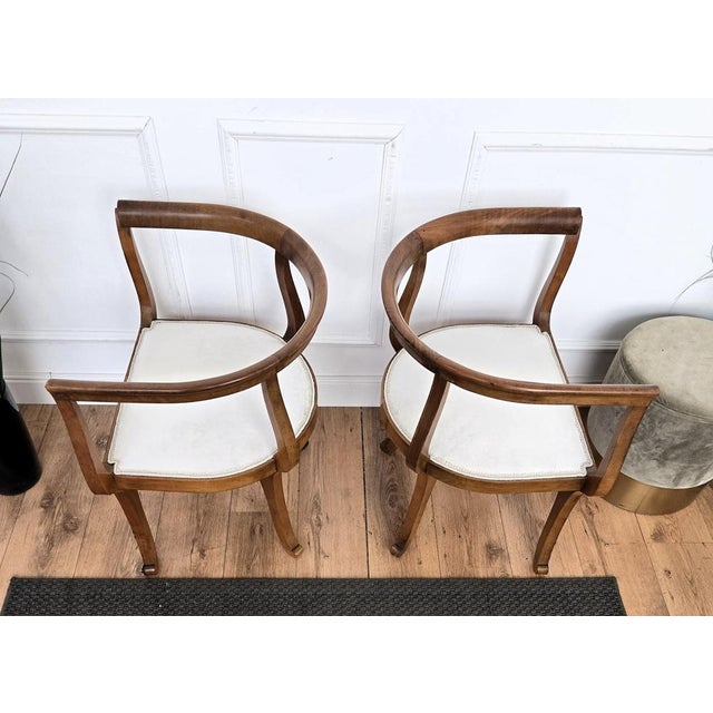 Mid-Century Art Deco Italian Briar Wood Lounge Armchairs, 1940s For Sale - Image 9 of 12