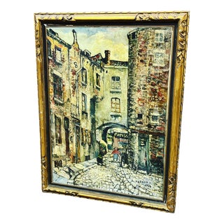Paris, 1936, Large Oil on Canvas, Framed For Sale