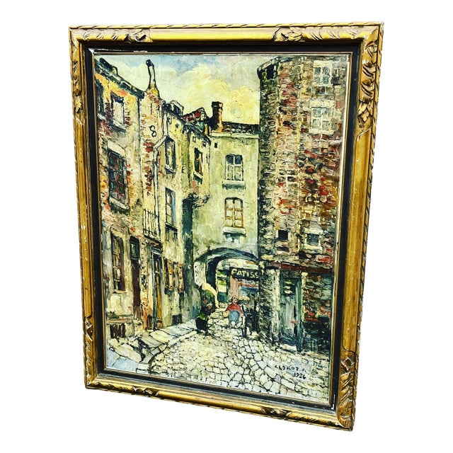 Paris, 1936, Large Oil on Canvas, Framed For Sale