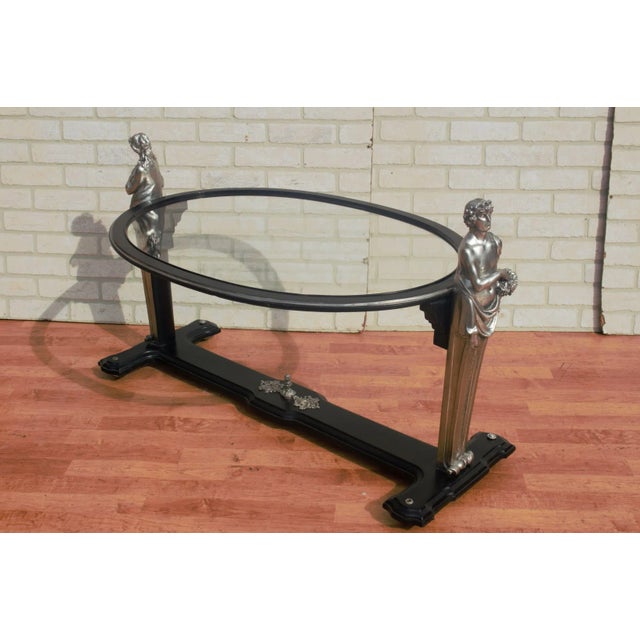 Art Nouveau Art Nouveau Figural Bust Oval Coffee Table For Sale - Image 3 of 6