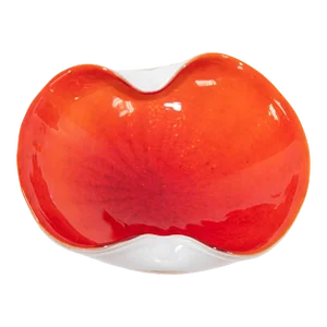 Venetian Murano Seguso Art Glass Vintage Cased Red and White Ashtray Italy 1960