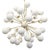 Italian sputnik chandelier with 40 matte white Murano glass globes mounted on brass frame in satin brass finish / Made in...