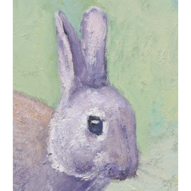 Impressionist Sean Wu Original Oil Portrait of Hare For Sale - Image 3 of 5