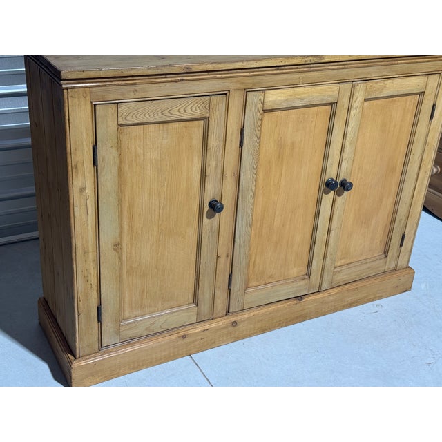 Antique Pine Three Door Cupboard / Cabinet From England For Sale - Image 4 of 18