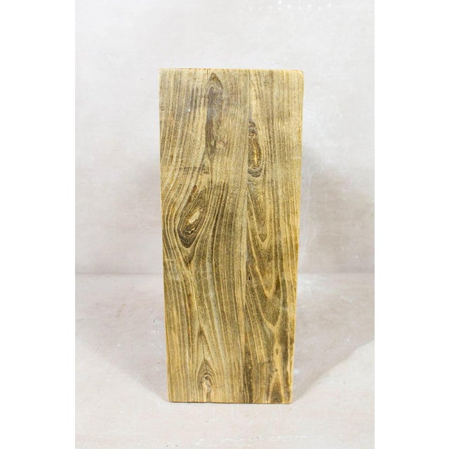 Rustic Vintage Rustic Square Stool in Elm Wood For Sale - Image 3 of 5