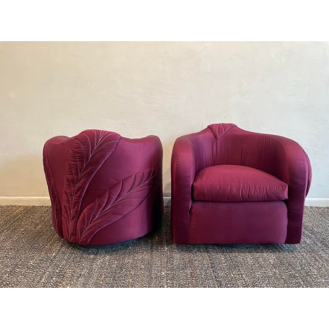 1980s Vintage 360 Swivel Chairs - A Pair For Sale - Image 9 of 9