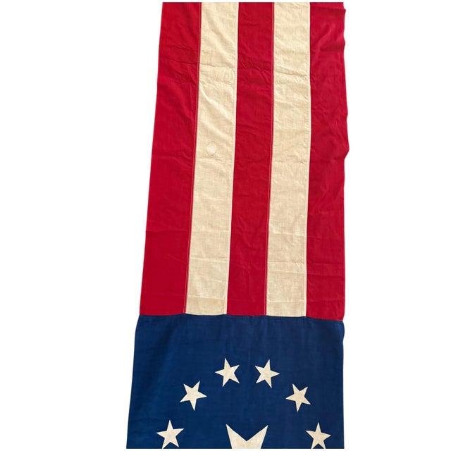American Vintage 13 Star Betsey Ross Style Banner Flag by Hortie-Van - Pasadena – 2’ X 10’ For Sale - Image 3 of 7
