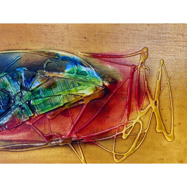 1960s Mid Century Vintage Signed Abstract Mixed Media Painting For Sale - Image 5 of 6