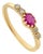 Ruby and Diamond Five-Stone Engagement Band Size 6 in 14k Solid Gold For Sale
