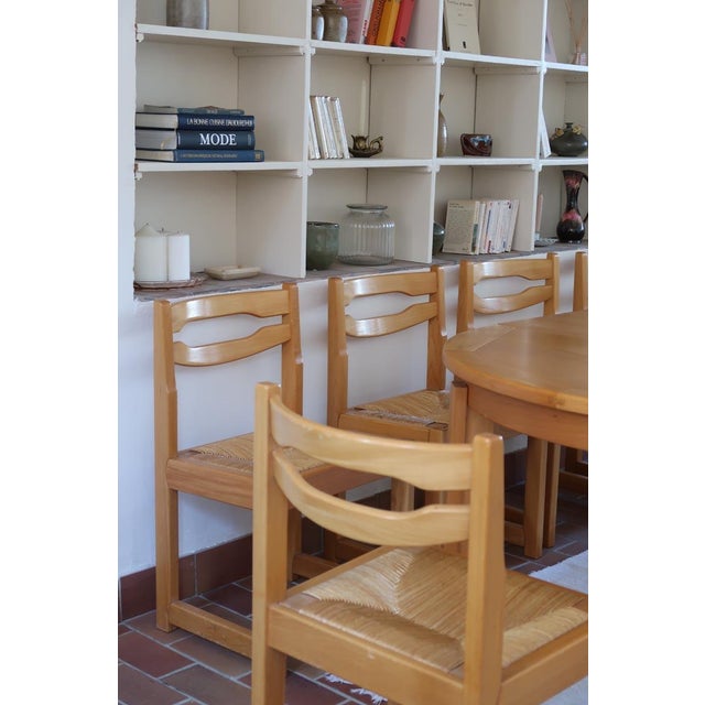 Elm and Rush Dining Chairs from Maison Regain, France, 1980s, Set of 6 For Sale - Image 9 of 13