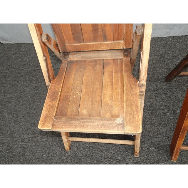1970s Antique Wooden Folding Child Chair or Doll Chair ~ French Farmhouse Chic For Sale - Image 5 of 8