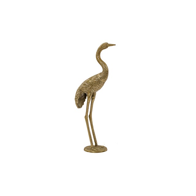 1960s Vintage 24" Bronze & Brass Casted Mid-Century Chinoiserie Cranes For Sale - Image 5 of 12