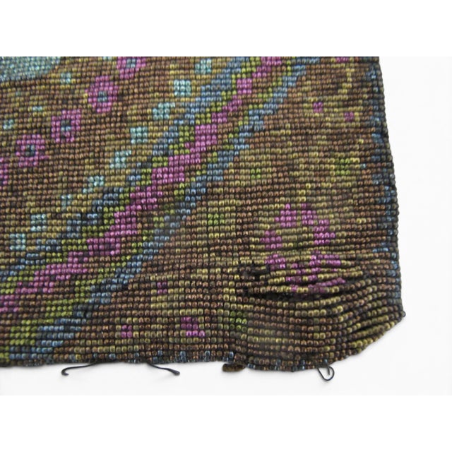 Late 19th Century Victorian Micro Glass Beaded Drawstring Pouch Purse For Sale - Image 5 of 8