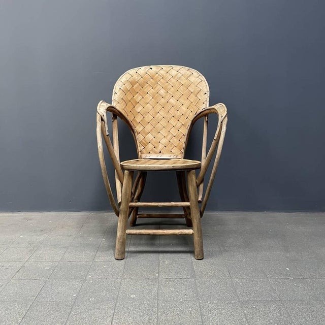 Braided Folk Art Wooden Chair For Sale - Image 3 of 18