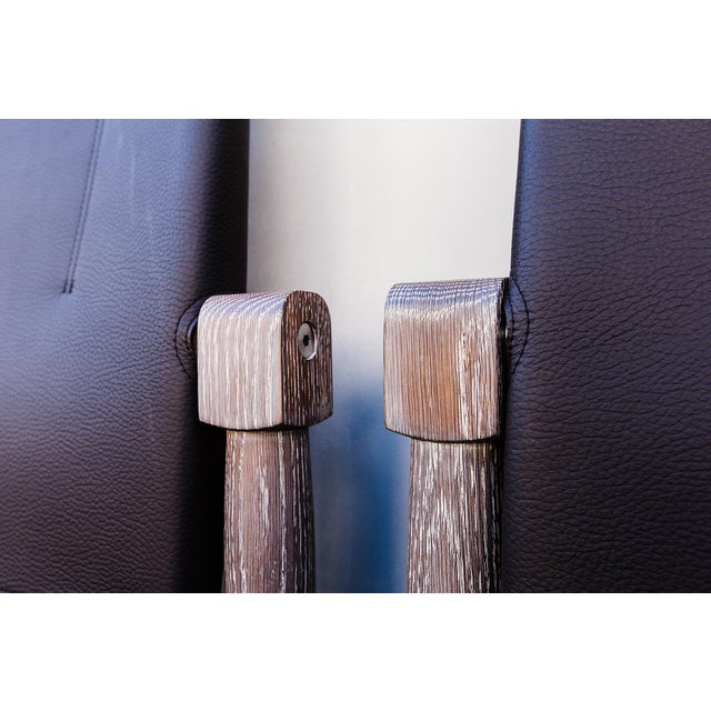 2020s Richard Wrightman "Chatwin" Counter Chairs in White Oak and Leather For Sale - Image 5 of 15