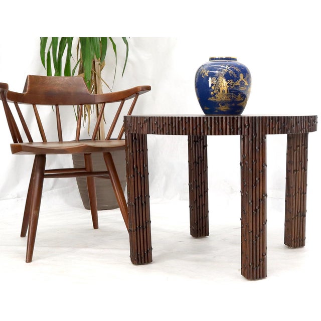 Mid-Century Modern Faux Bamboo Round Side Occasional Table For Sale - Image 13 of 13