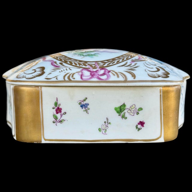 Vintage French Gilt Lidded Porcelain Box For Sale - Image 4 of 8
