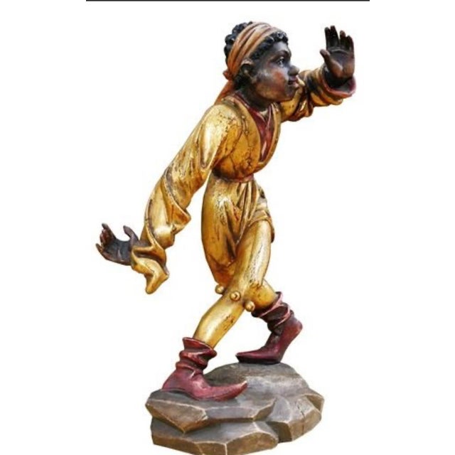 1970s Set of 6 1970s Morisken Dancers, Munich Hand-Carved Wood Figures, Signed Virgil Oberpacher For Sale - Image 5 of 13