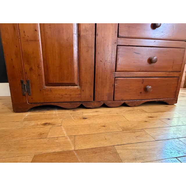 Antique New England Pumpkin Pine Cupboard For Sale - Image 10 of 11
