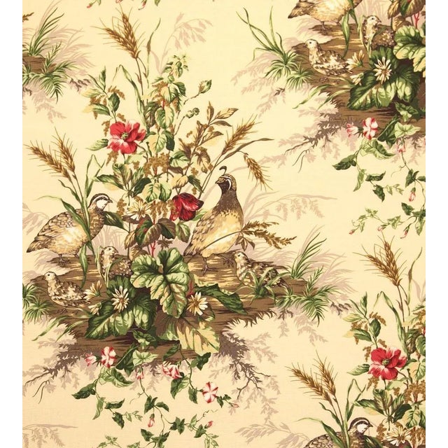 The House of Scalamandré Edwin'S Covey Linen Print Fabric, Multi on Sisal For Sale