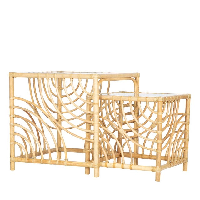 Swirl Nesting Tables - Natural For Sale - Image 9 of 9