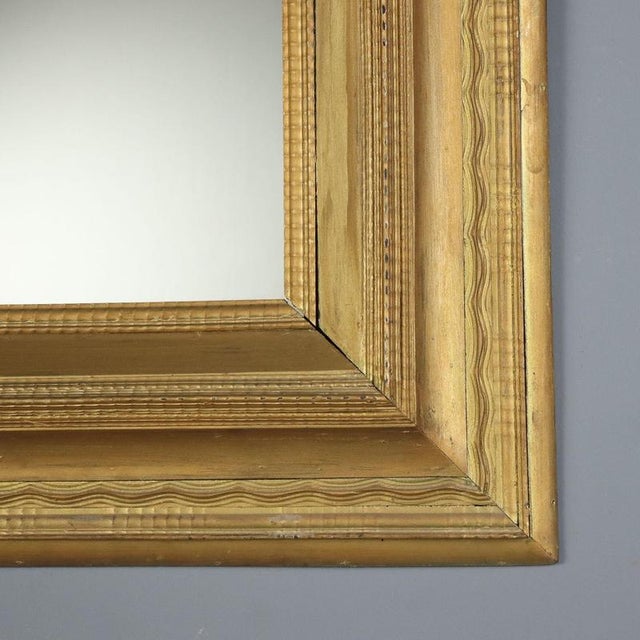 Glass Giltwood Mirror with Guilloché Frame For Sale - Image 7 of 9